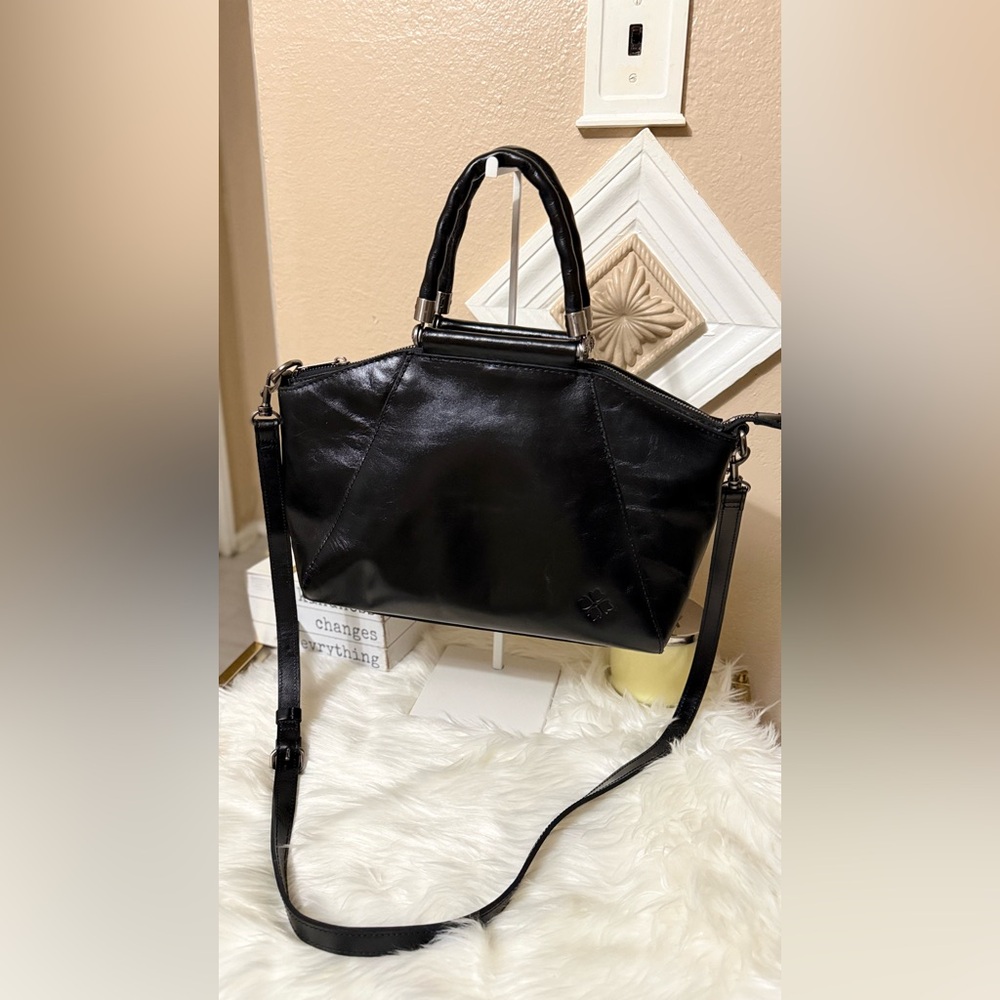 Patricia Nash Black Leather Shoulder Bag
